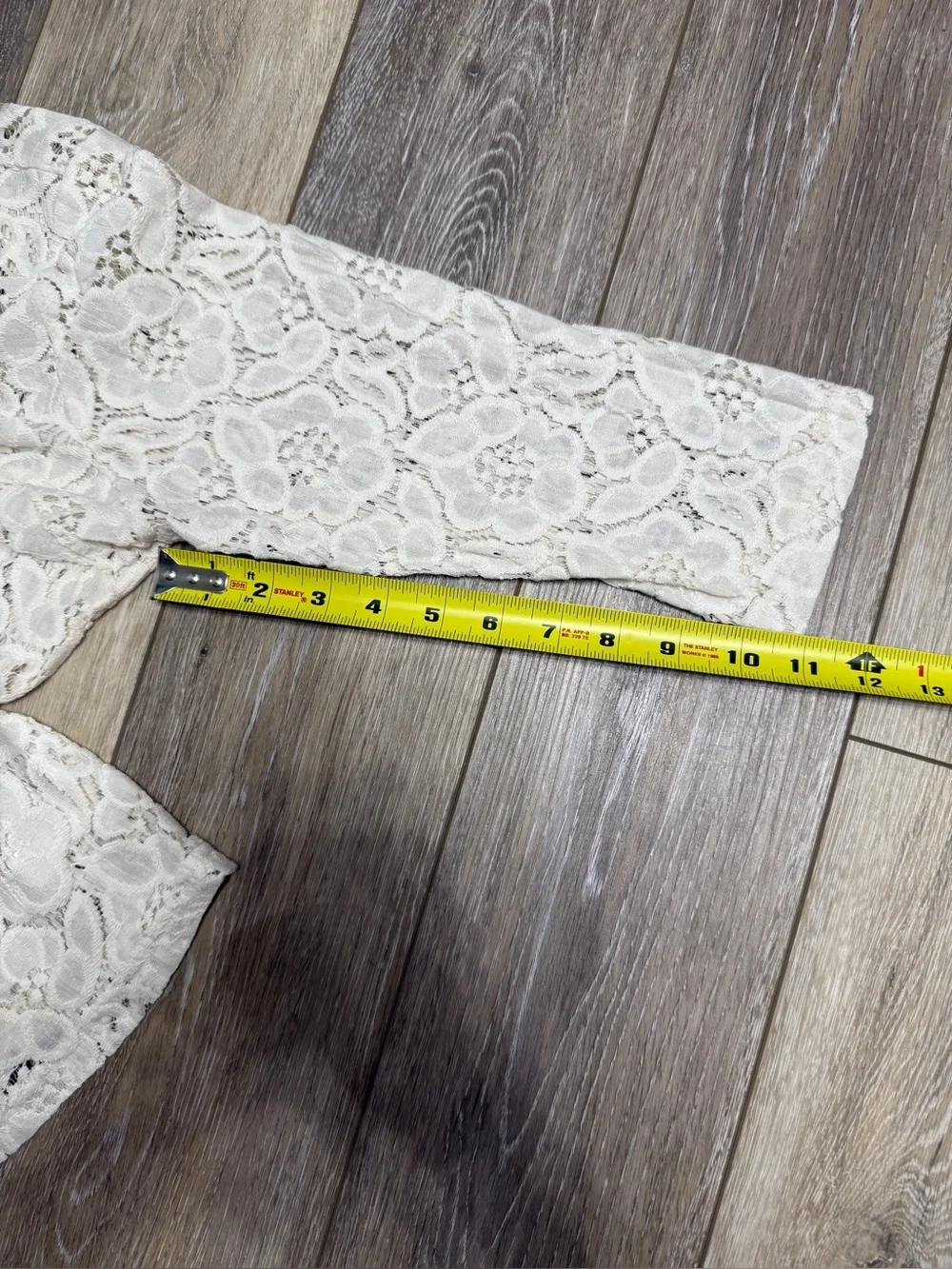 #19) H&M Cream Floral Lace Scoop Neck Blouse
